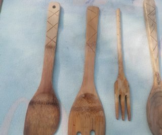 Lote Utensilios Cocina Madera Artesanal