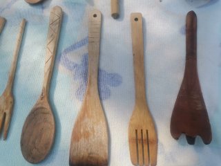 Lote Utensilios Cocina Madera Artesanal