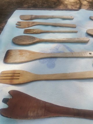 Lote Utensilios Cocina Madera Artesanal