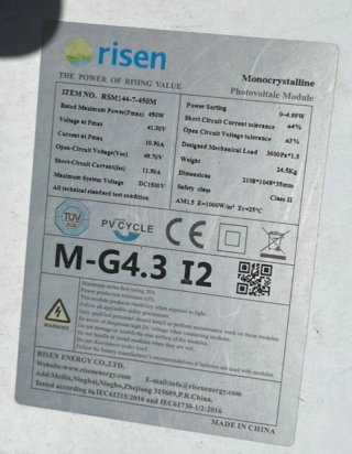 2 Paneles Solares Risen RSM144-7-450M