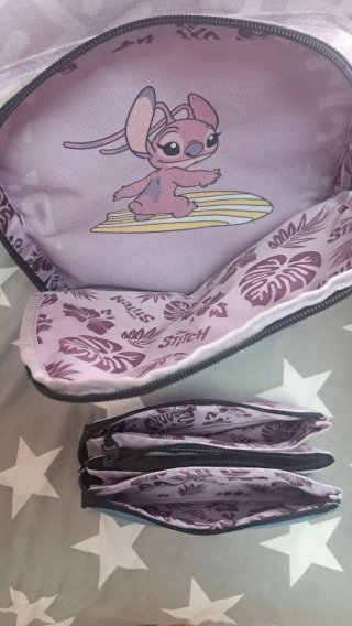Conjunto Mochila y Estuche Stich Disney