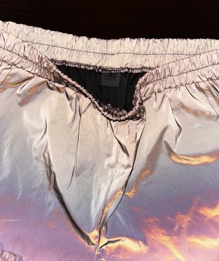 Pantalón corto reflectante gris plateado Talla L