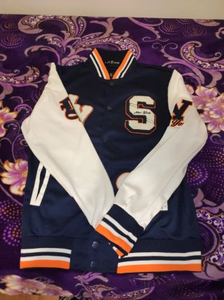 Sudadera Varsity Azul y Naranja