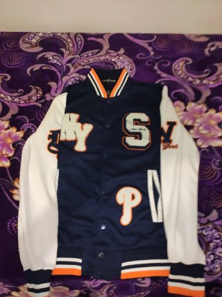 Sudadera Varsity Azul y Naranja