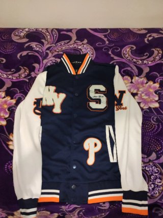 Sudadera Varsity Azul y Naranja