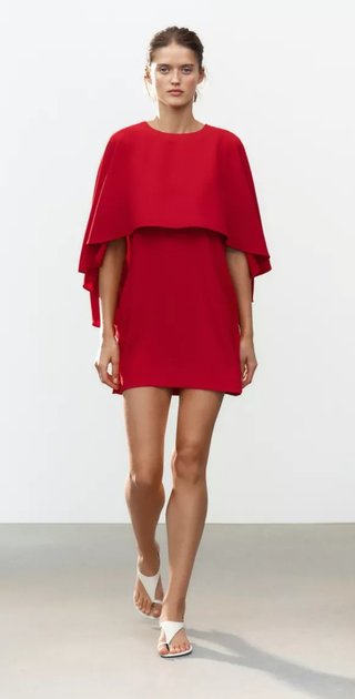 Vestido corto capa ZW Collection rojo