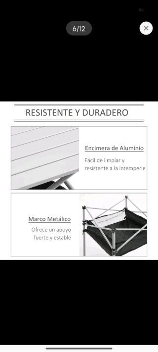 Mesa Camping Plegable Portátil