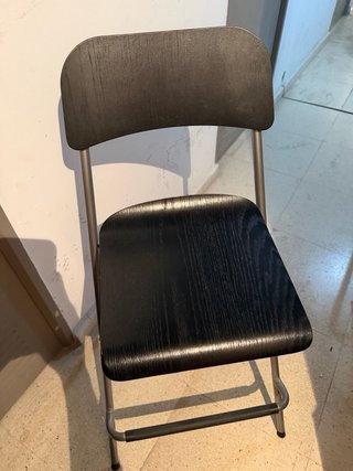 Taburete madera y metal negro