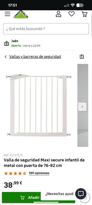 Barrera / valla seguridad infantil
