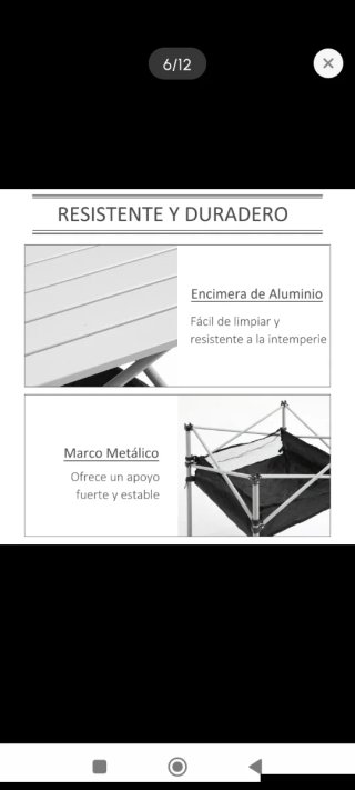 Mesa de camping plegable