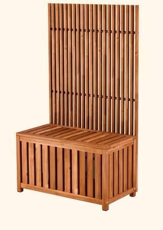 Baúl y respaldo madera Ikea