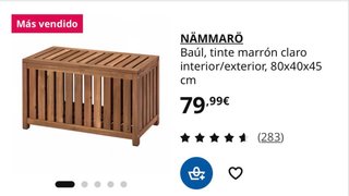 Baúl y respaldo madera Ikea