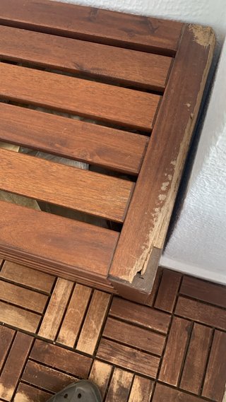 Baúl y respaldo madera Ikea