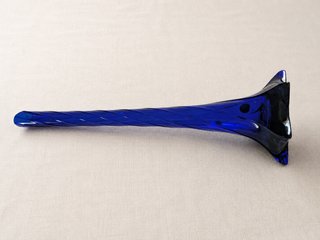 Jarrón vintage Bohemia azul cobalto