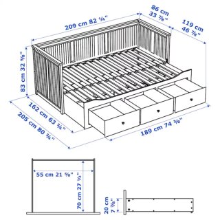 Cama Ikea Hemnes + 2 colchones Pikolin