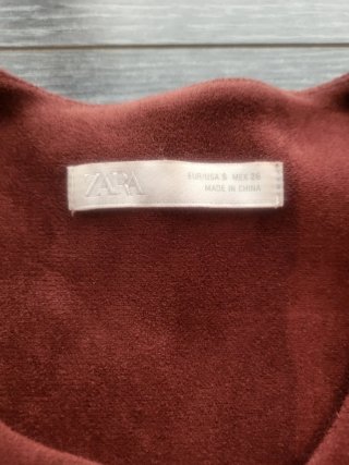 Chaleco Zara Símil Ante Bordado