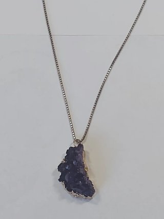 Ciondolo Geode Drusa Ametista Viola 925