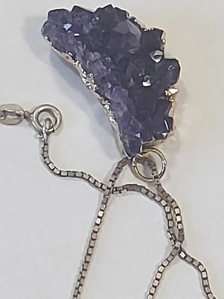 Ciondolo Geode Drusa Ametista Viola 925