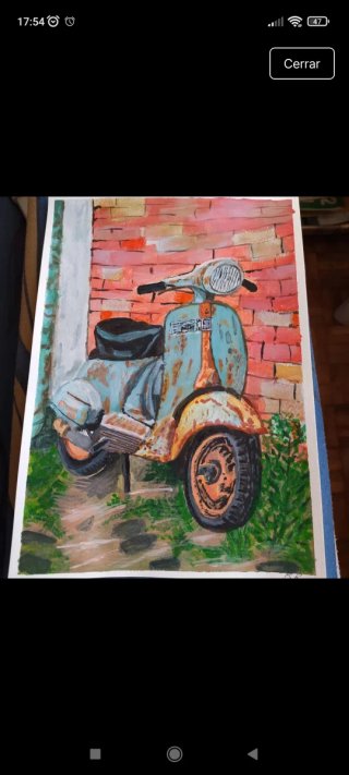 Lámina A4 Acrílico Moto Vintage Hecha a Mano