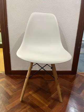 Pack 4u Silla Nórdica Blanca Patas Madera