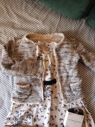 Conjunto Vestido, Chaqueta y Leotardos Niña T. 5-6
