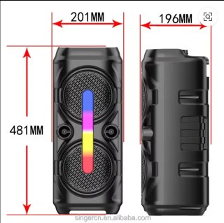 Altavoz Bonthe Negro Multicolor LED Micrófono