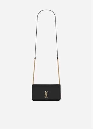 Borsa Yves Saint Laurent nera con catena oro