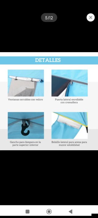 Carpa de playa Outsunny tienda sombrilla