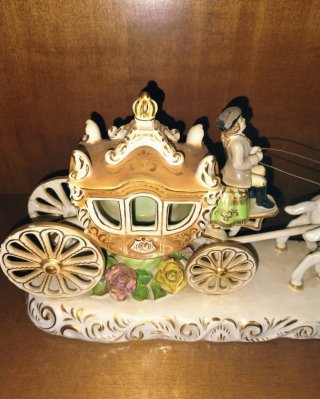 Carruaje Porcelana Vintage 4 Caballos