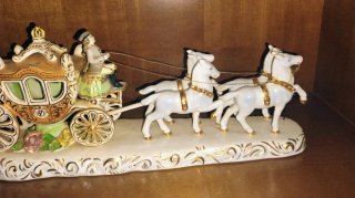 Carruaje Porcelana Vintage 4 Caballos