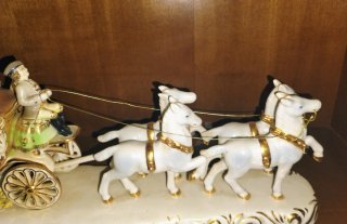 Carruaje Porcelana Vintage 4 Caballos