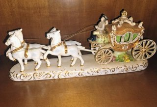 Carruaje Porcelana Vintage 4 Caballos