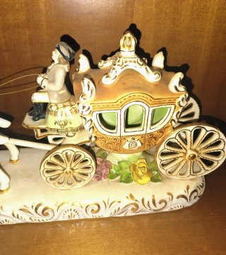 Carruaje Porcelana Vintage 4 Caballos