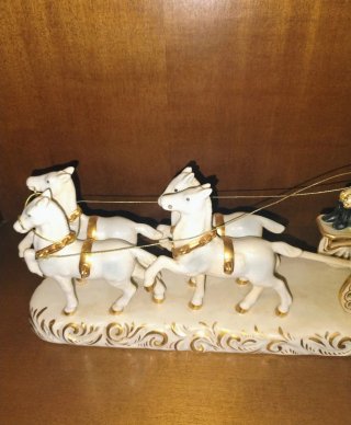 Carruaje Porcelana Vintage 4 Caballos