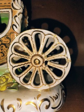 Carruaje Porcelana Vintage 4 Caballos