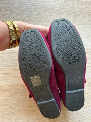 Bailarinas granates con tira y hebilla