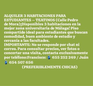 Alquiler habitaciones