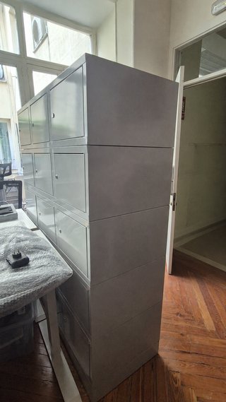 5 Buzones Metálicos Gris 120x30x150 cm