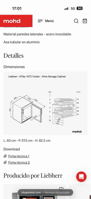 Vinoteca Liebherr WTes 1672 Vinidor