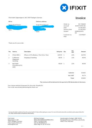 iPhone 13 Pro 512 GB Batería Nueva