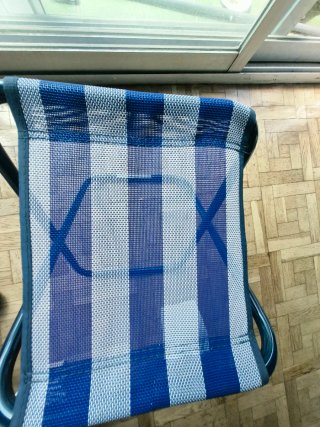 Taburete Plegable Rayas Azul y Blanco