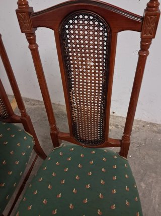 Conjunto 6 Sillas Comedor Vintage Madera Caña