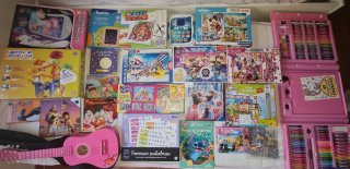 Lote Juguetes Puzzles Libros Guitarra Rosa