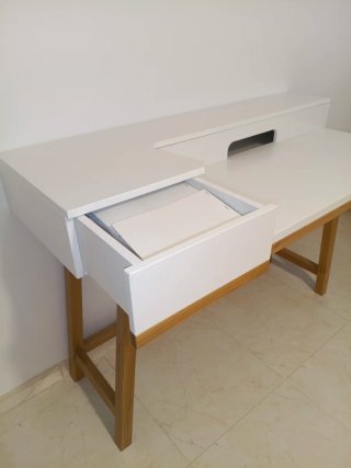Escritorio Theo HABITAT roble y blanco