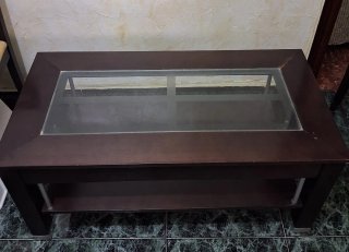 Mesa de centro madera y cristal