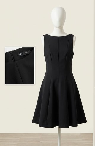 Vestido negro tirantes escote lazo