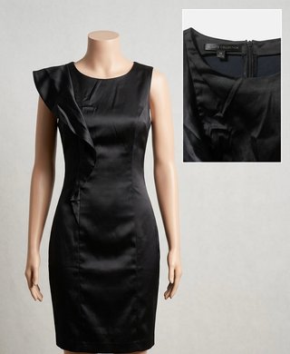 Vestido negro tirantes escote lazo
