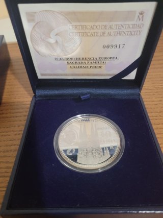 Moneda 10€ Plata Sagrada Familia Antoni Gaudí