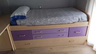 Dormitorio juvenil completo con colchón
