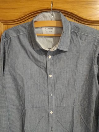Camisa Pull&Bear Rayas Azul Talla L